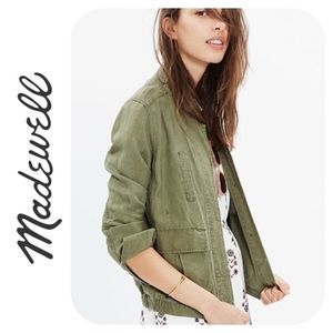 Madewell League Cargo Jacket Olive Green